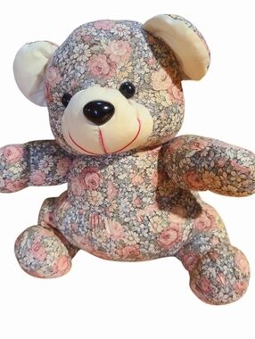 Vtg. Floral Bear DOOR STOP Weighted DECOR